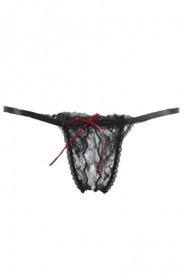 Openwork black panties