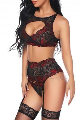 Сексуальный черно-красный комплект