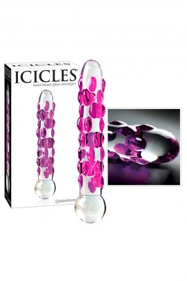 Стеклянный, рельефный фаллоимитатор - Icicles No. 7