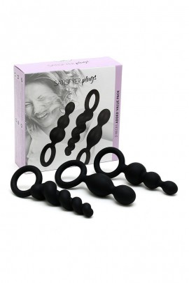 Комплект анальных игрушек Satisfyer Plugs black (set of 3)