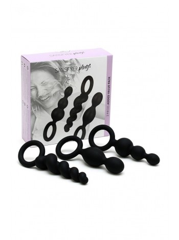 Anal Toys Set Satisfyer Plugs Black (Set of 3)