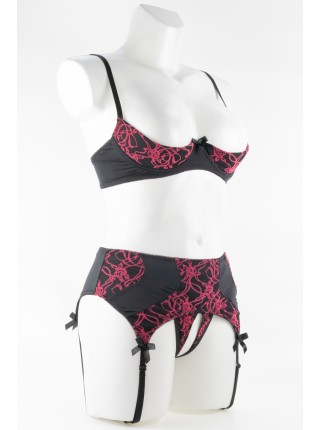 Откровенный черно-красный комплект