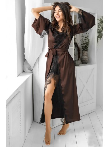 Silk chocolate robe