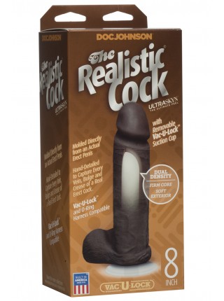 Реалістичний фалоімітатор Doc Johnson The Realistic Cock 8 inch Black - ULTRASKYN