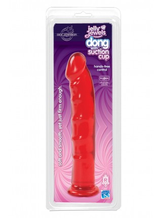 Гелевий фалоімітатор Doc Johnson Jelly Jewels - Dong with Suction Cup - Red