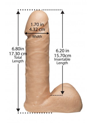 Фалоімітатор реалістік Doc Johnson Vac-U-Lock - 6 Inch Ultraskyn Cock White