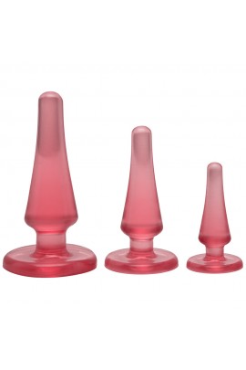 DOC Johnson Crystal Johnson Crystal Johnson Cork Set - Pink, 2cm, 3 cm diameters, 4cm