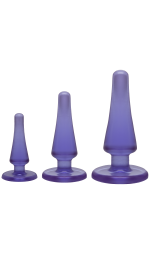 Набор анальных пробок Doc Johnson Crystal Jellies Anal - Purple, диаметр 2см, 3см, 4см