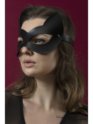 Black Feral Feelings cat mask - Kitten Mask made of genuine leather