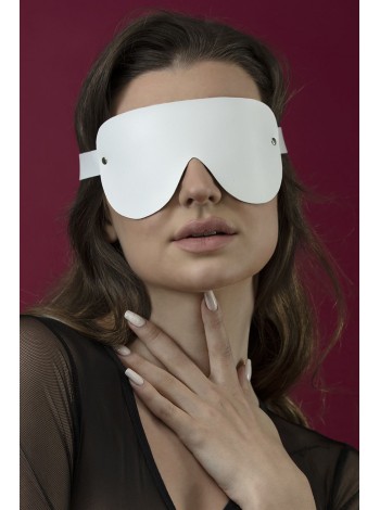 Біла шкіряна маска на очі Feral Feelings - Blindfold Mask