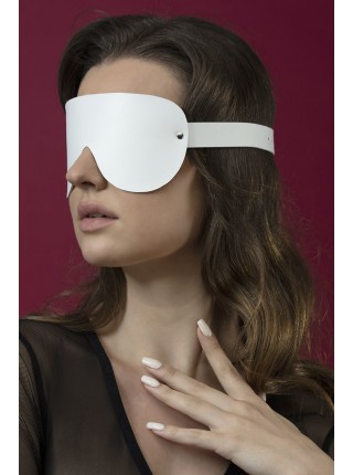 Белая кожаная маска на глаза Feral Feelings - Blindfold Mask