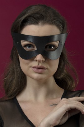 Black Leather Mask on Face Feral Feelings - Mistery Mask