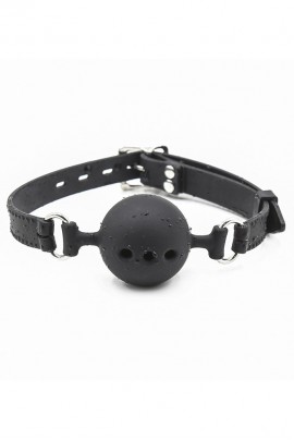 Чорний силіконовий кляп з отворами