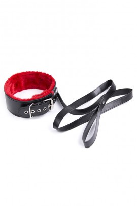 М'який ошийник з шкіряним повідцем