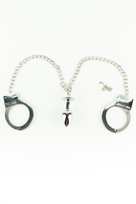 Металеві наручники з анальною пробкою