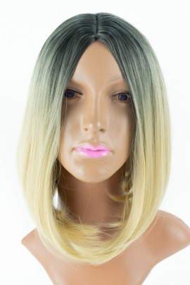 Парик-каре (омбре черный-блонд)