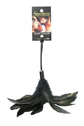 Метелочка-щекоталка на веревочной петле Sportsheets - Pleasure Feather Black