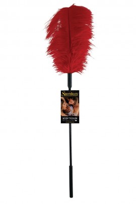 Щекоталка из пера страуса Sportsheets Ostrich Tickler красного цвета