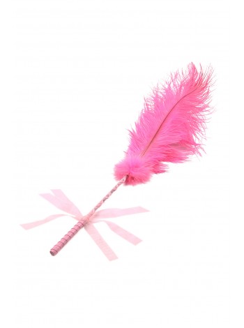Щекоталка из страусиного пера розового цвета