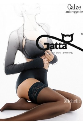 Black stockings with lace elastic on Silicone Gatta 5/6