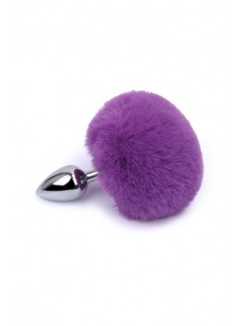 Anal plug with fluffy purple tail