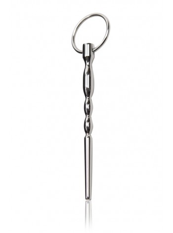 Metal catheter for urethra with ring