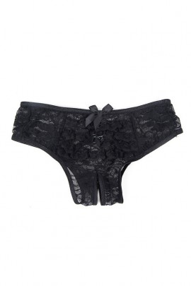 Чорні трусики з вирізом в інтимній зоні