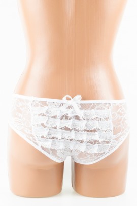 Белые трусики с вырезом в интимной зоне