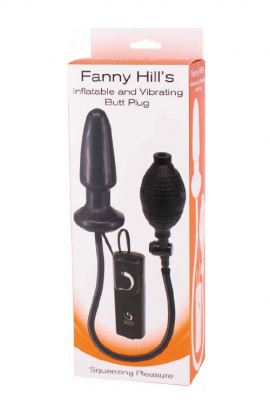 Надувная анальная пробка с вибрацией Fanny Hills Black Buttplug