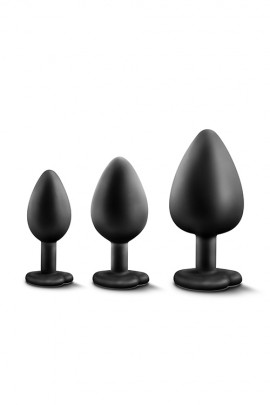 Set of anal plugs Luxe Bling Plugs Training Kit White Gems, diameter 2.5-4.4cm