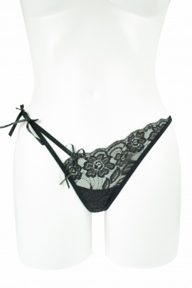 Lace black panties with bows