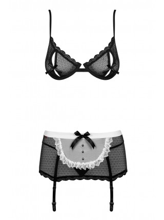 Комплект покоївки Maidme чорний Obsessive S/M