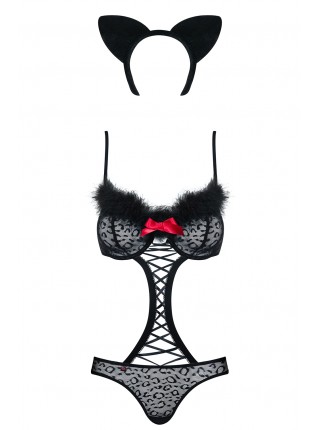 Костюм кошки Gepardina черный Obsessive S/M