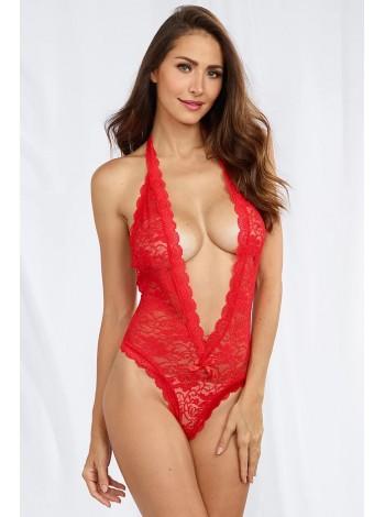Red Lace Body with Open Poy