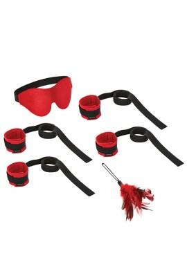 Набор BDSM для начинающих: наручники, поножи с лентой, маска, щекоталка Sportsheets Sexy Slave Kit