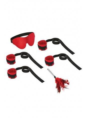 Набор BDSM для начинающих: наручники, поножи с лентой, маска, щекоталка Sportsheets Sexy Slave Kit