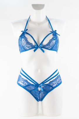 Сексуальный комплект белья синего цвета