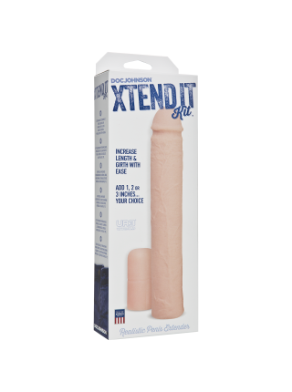 Подовжуюча і потовщуюча насадка на член Doc Johnson Xtend It Kit White