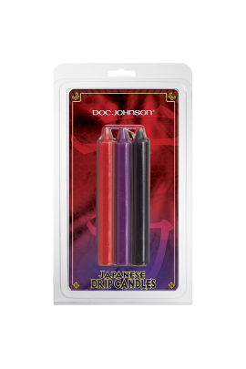 БДСМ свечи низкотемпературные Doc Johnson Japanese Drip Candles - 3 Pack Multi-Colored