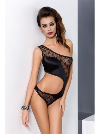 Боди монокини с глубоким декольте PETRA BODY black L/XL - Passion Exclusive