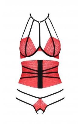 Akita Set Red XXL / XXXL - Passion Exclusive: Wide Belt, Lifts, Thong