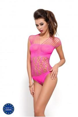 Бодістокінг Passion BS035 pink, боді, імітація топа і трусиків
