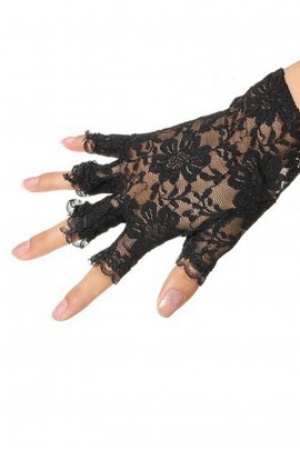 Black short gloves