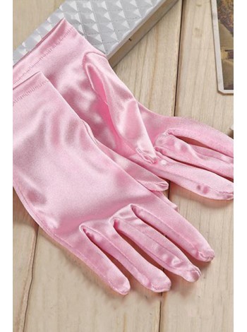 Satin pink gloves