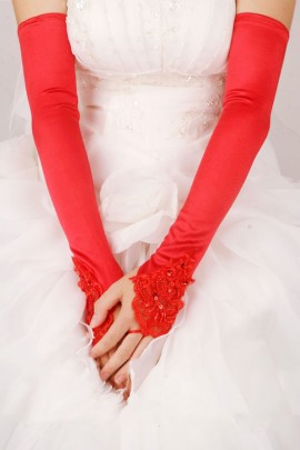 Red long gloves