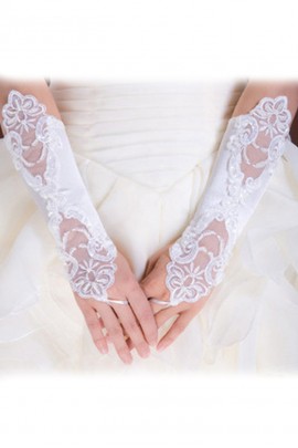 White wedding gloves