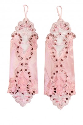 Pink wedding gloves