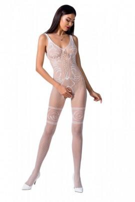 Bodybound Passion BS069 White, overalls, imitation stocking and body
