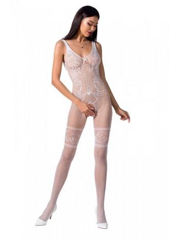 Bodybound Passion BS069 White, overalls, imitation stocking and body