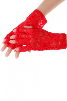Red short gloves